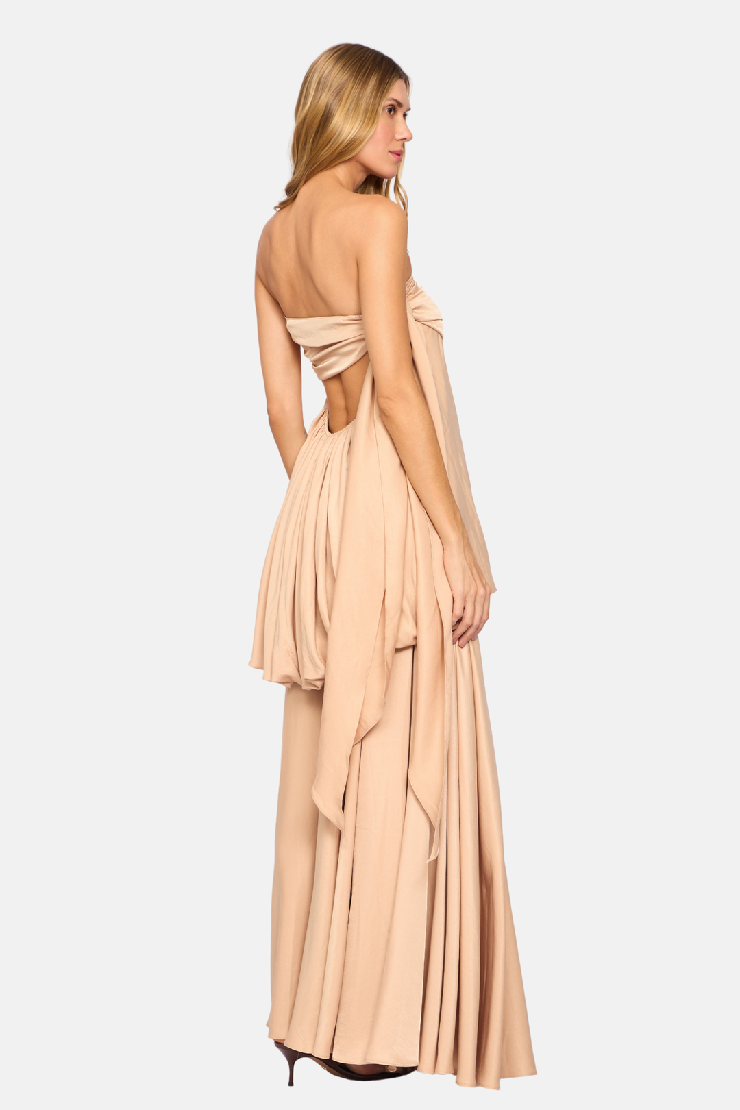 PRÉ-VENDA Vestido Longo Dália Tomara Que Caia Champagne Nude