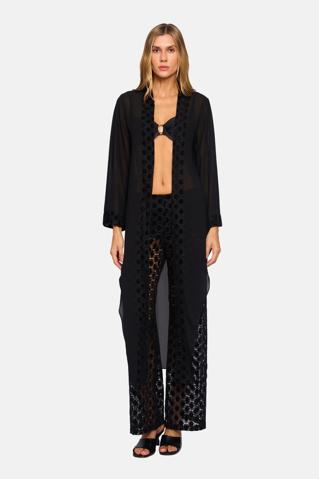PRÉ-VENDA Saída Kimono Milano Longo Transparente
