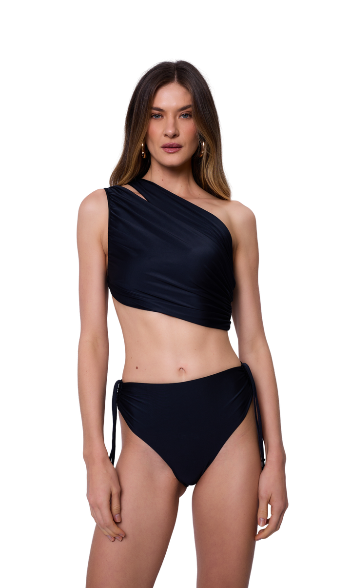 Top Biquíni Assimétrico Drapeado Positano