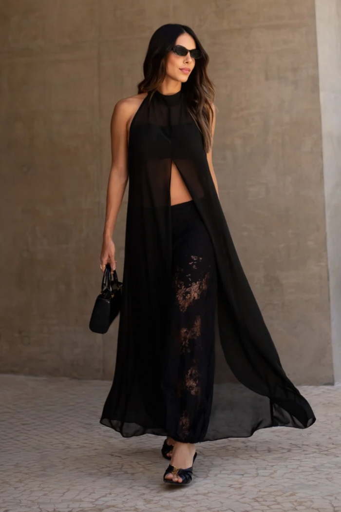 CAPA LONGA ABERTURA FRONTAL TRANSPARENTE GAIA