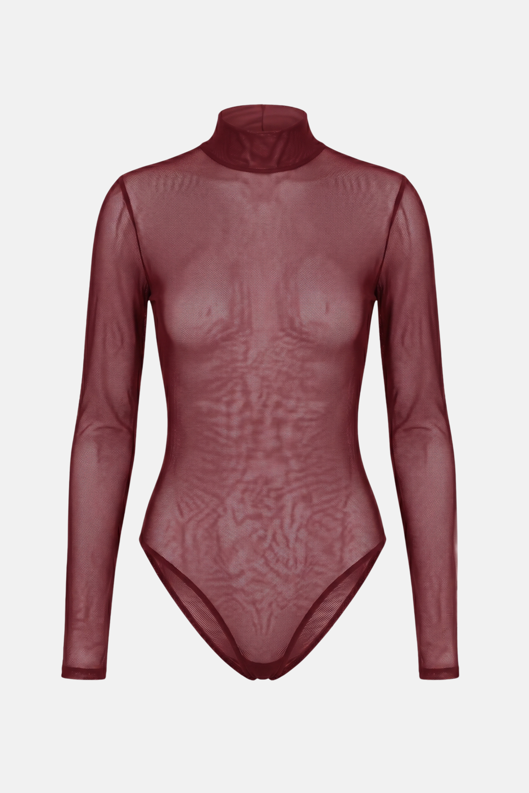 Body Mist Transparente Gola e Manga Longa Tule