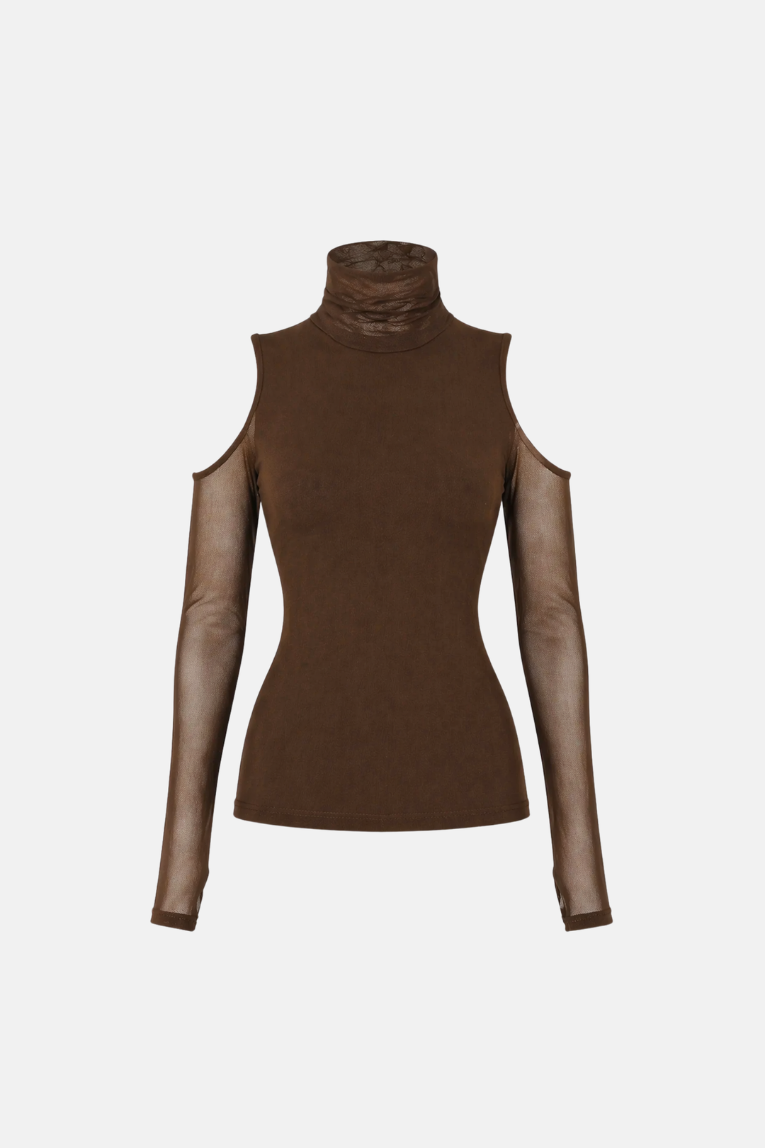 PRÉ-VENDA Blusa Soft Gola e Manga Longa Vazada Tule