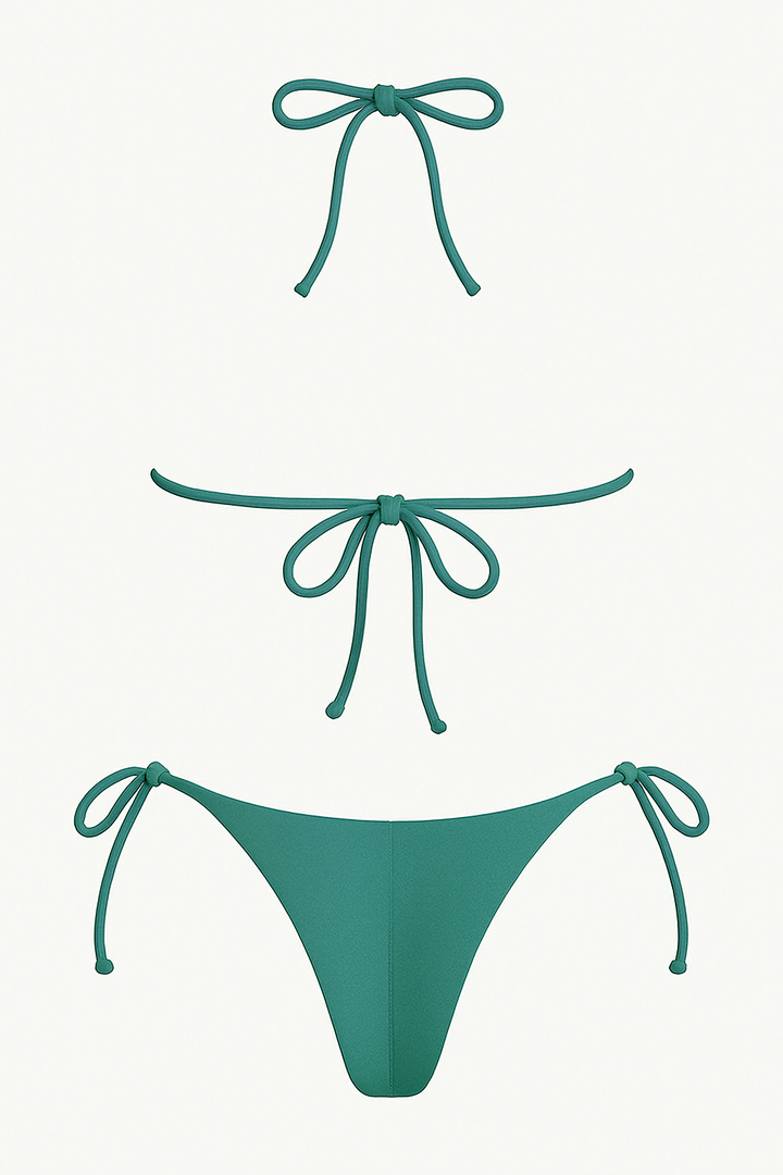 Conjunto Biquíni Argola Basic Verde Esmeralda