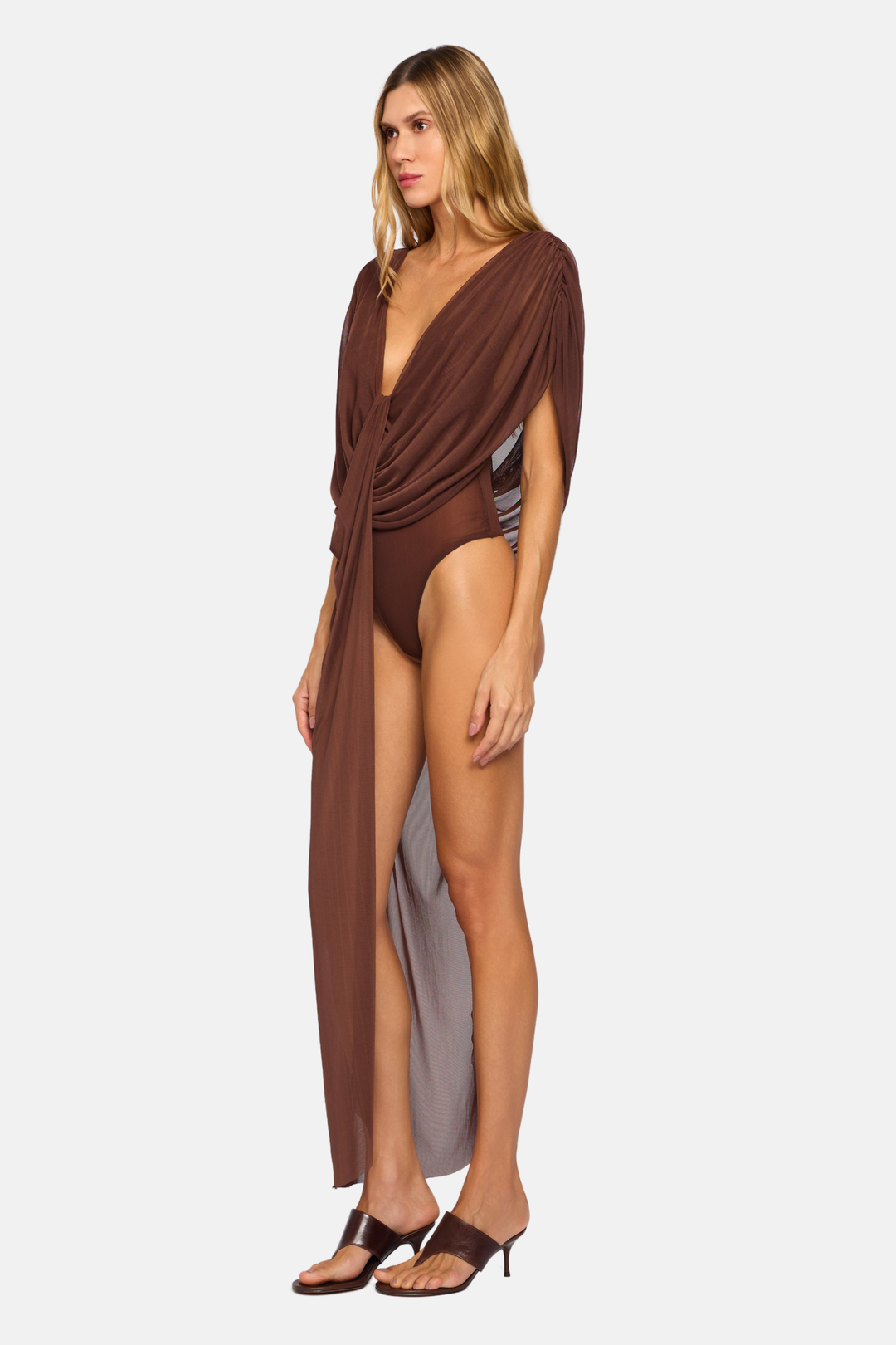 Body London Drapeado Com Faixa Tule