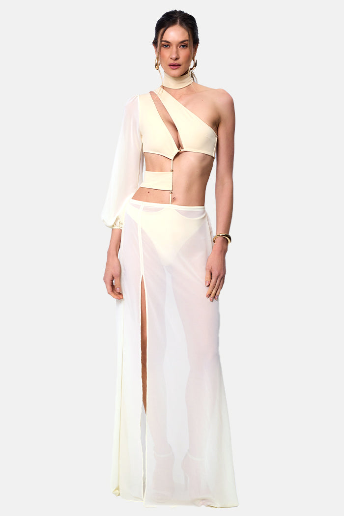 Saia Longa Transparente com Short New York