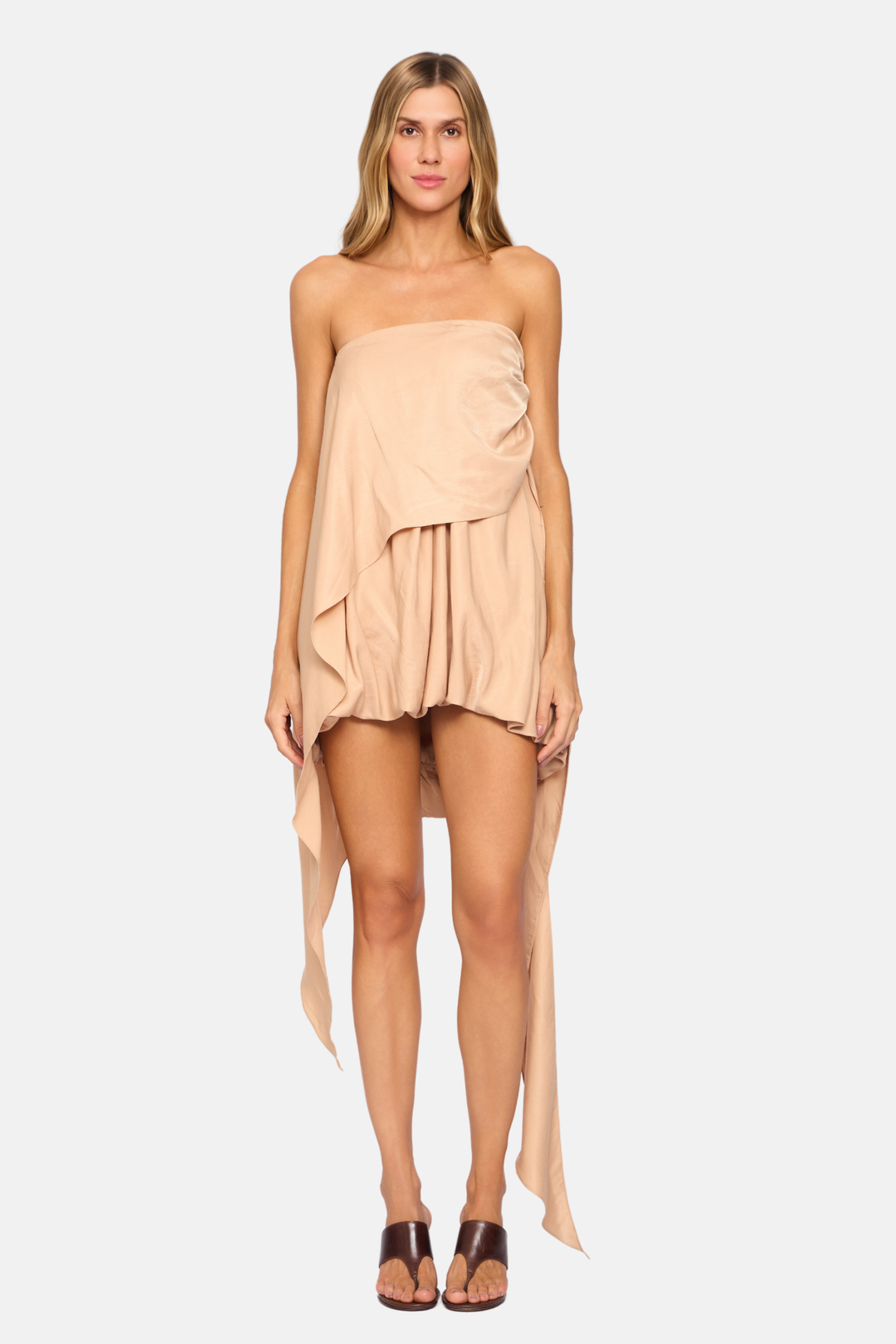 PRÉ-VENDA Vestido Longo Dália Tomara Que Caia Champagne Nude