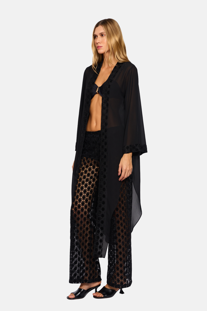 PRÉ-VENDA Saída Kimono Milano Longo Transparente