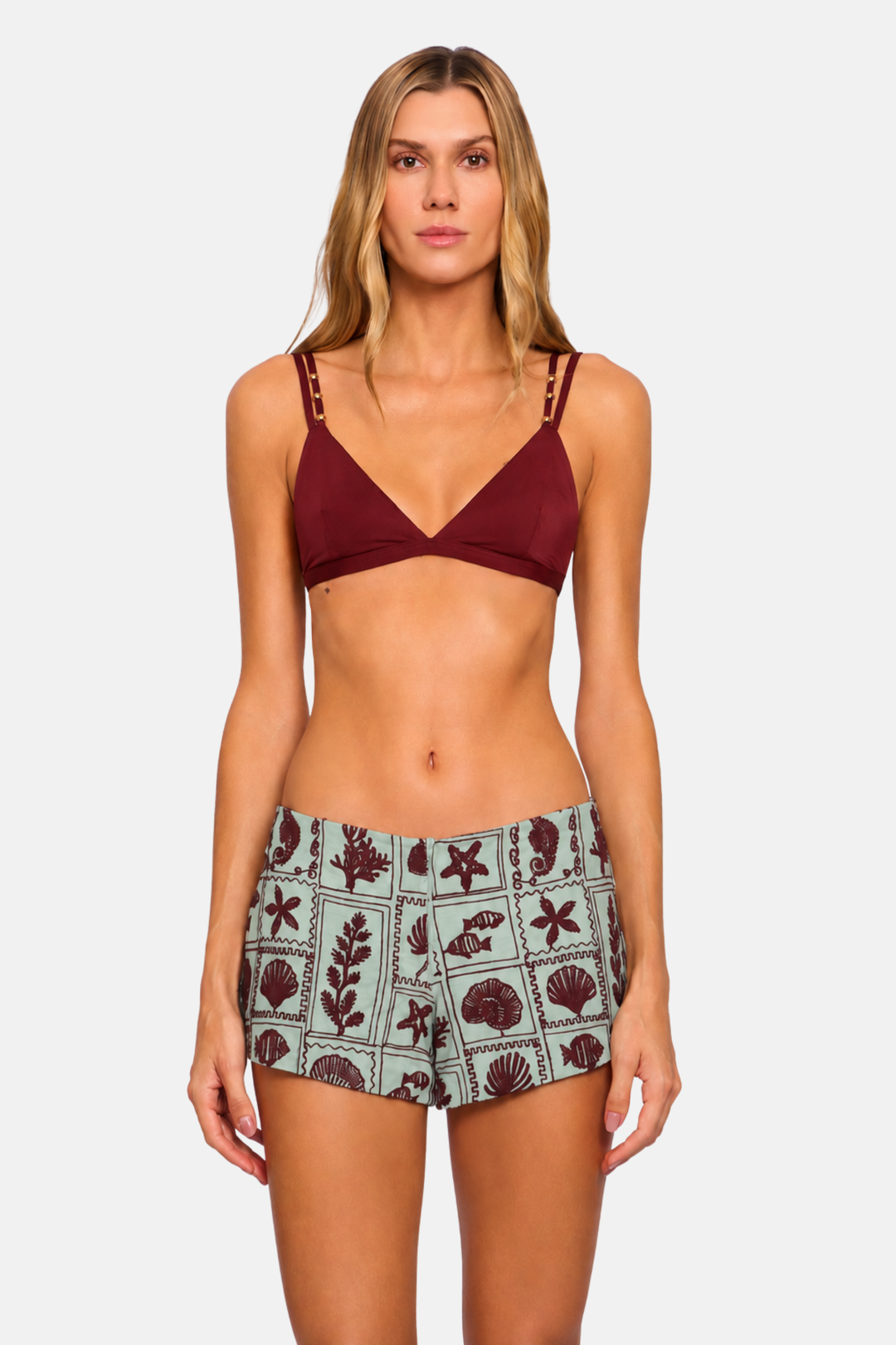 Short Curto Marítimo Estampado