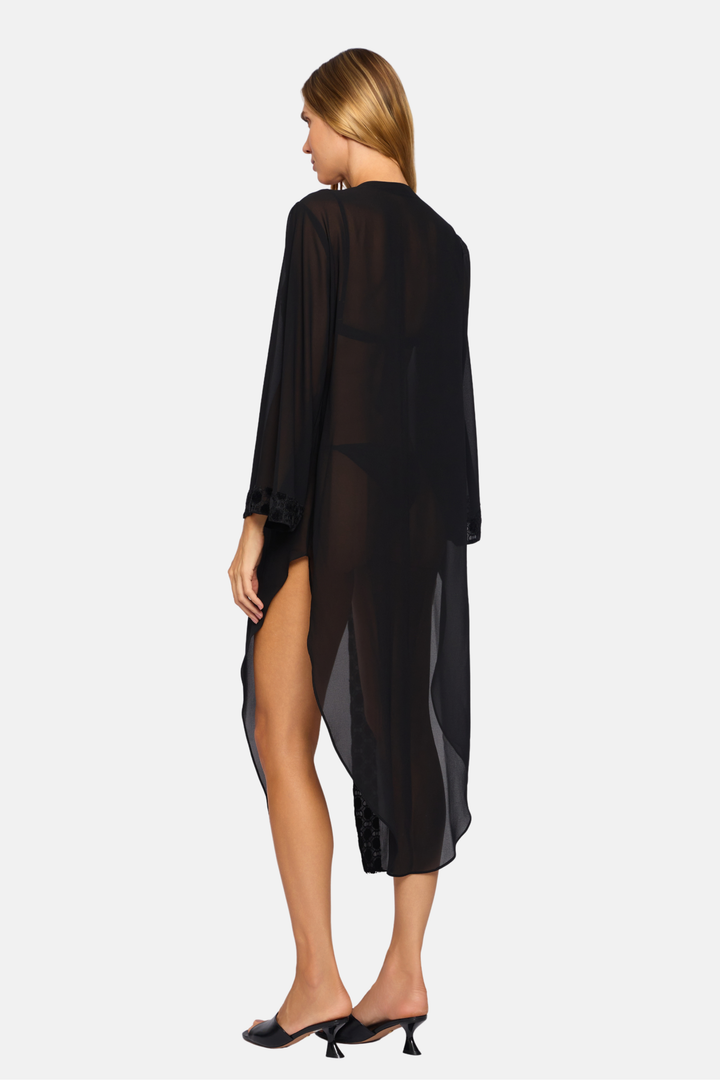Saída Kimono Milano Longo Transparente