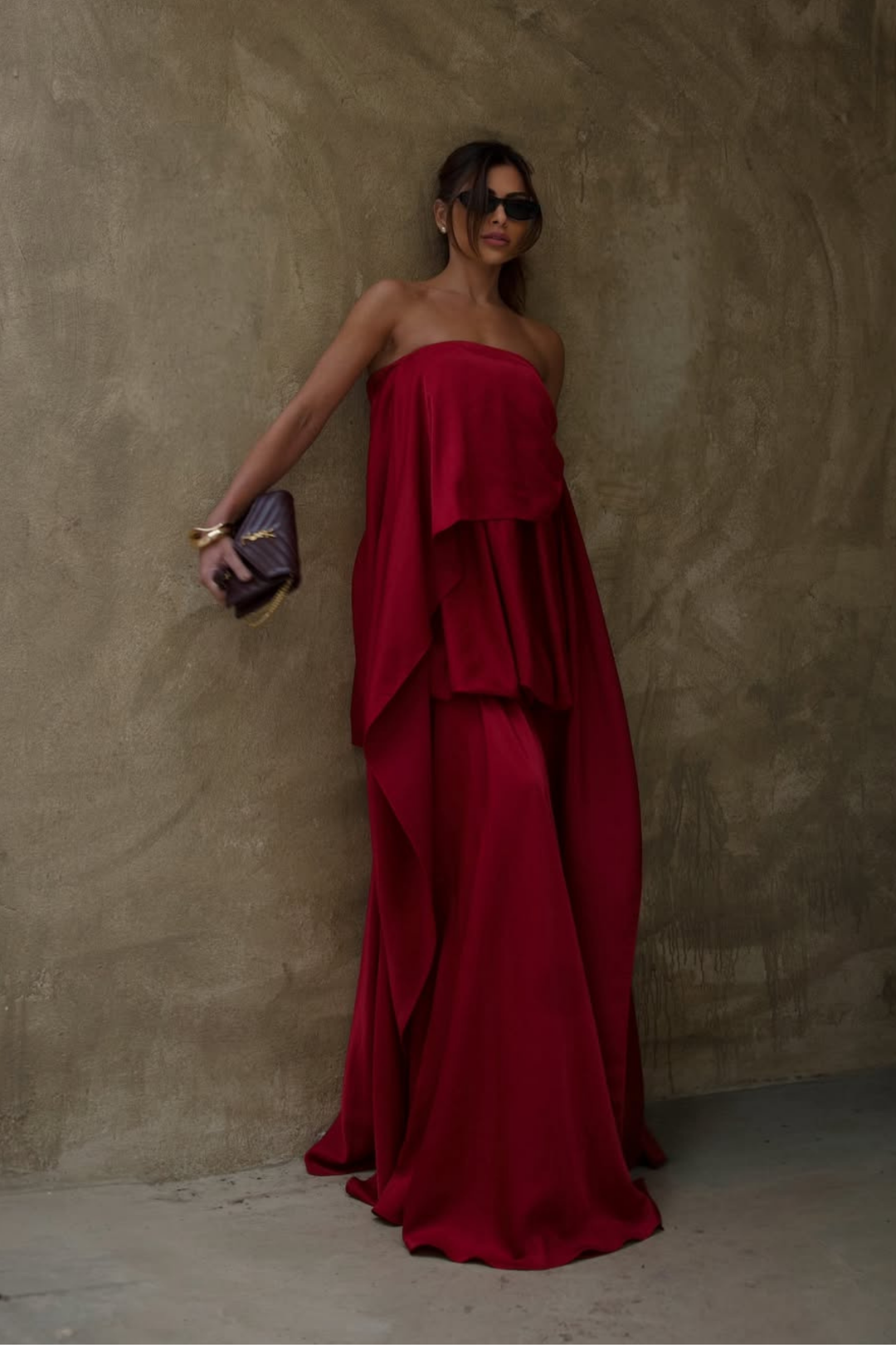 PRÉ-VENDA Vestido Longo Dália Tomara Que Caia Marsala