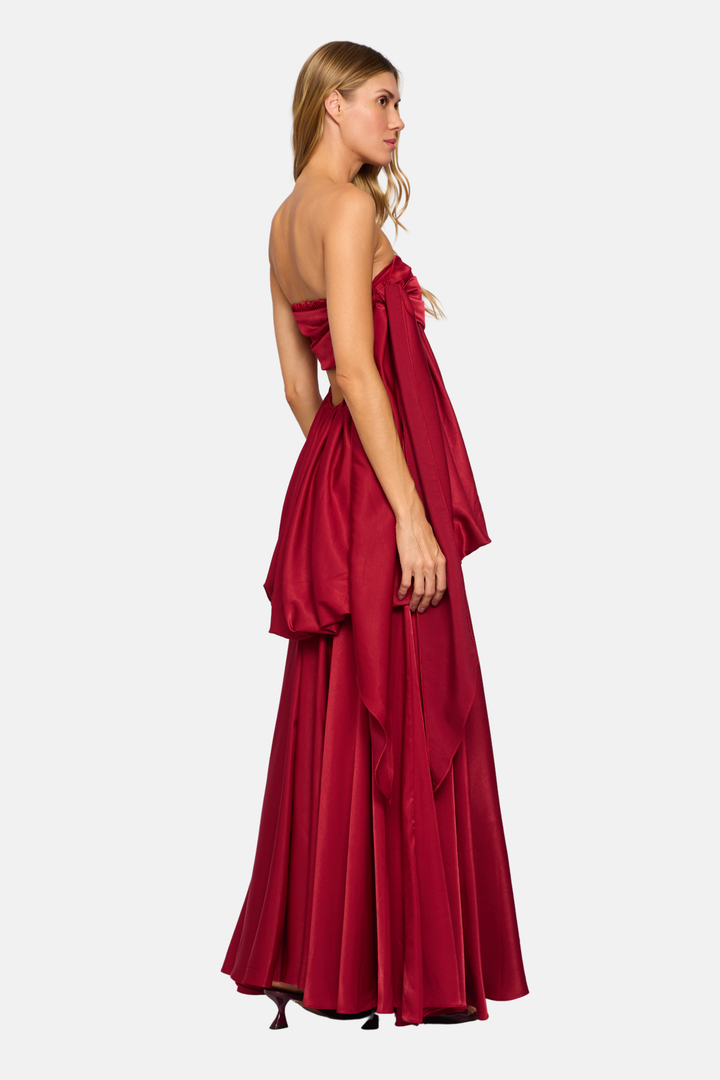 PRÉ-VENDA Vestido Longo Dália Tomara Que Caia Marsala