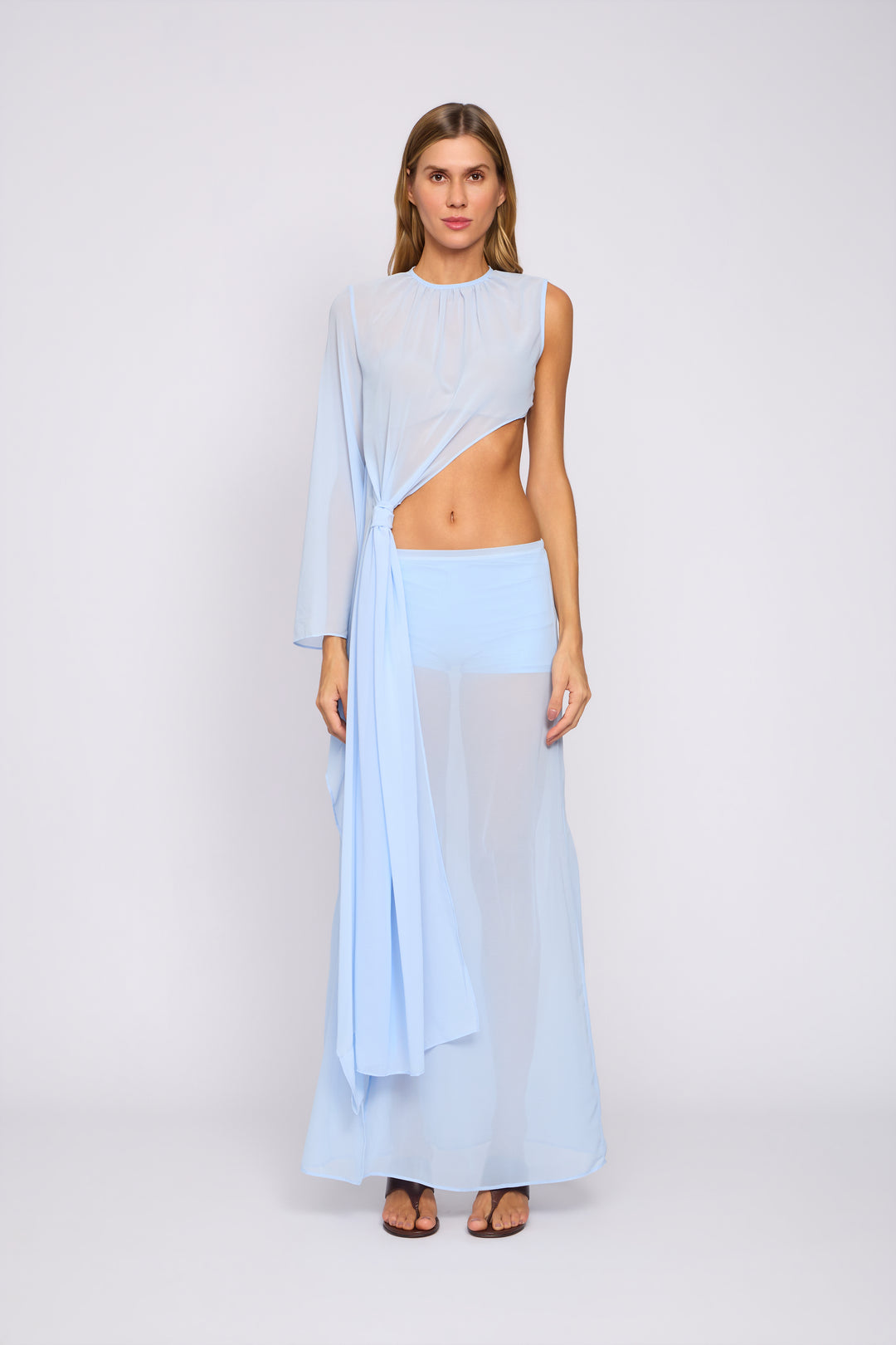 Pré-venda Conjunto Blusa Capa Éter + Saia NewYork Azul
