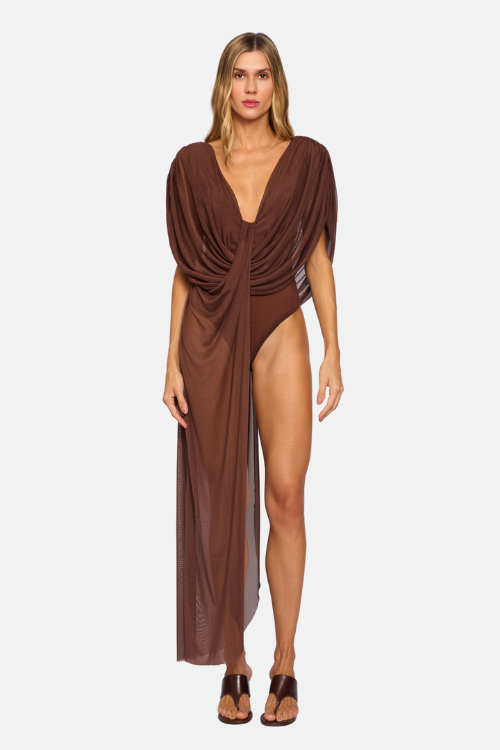 Body London Drapeado Com Faixa Tule