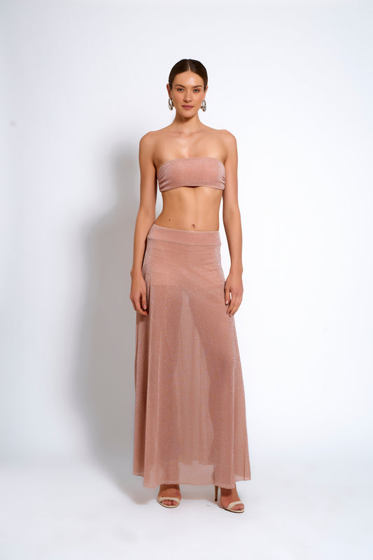 Conjunto Glow Brilhante Lurex Rose