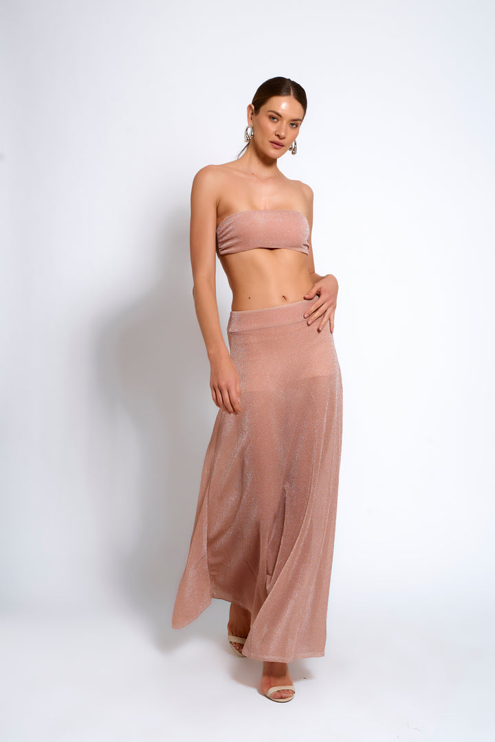 Conjunto Glow Brilhante Lurex Rose