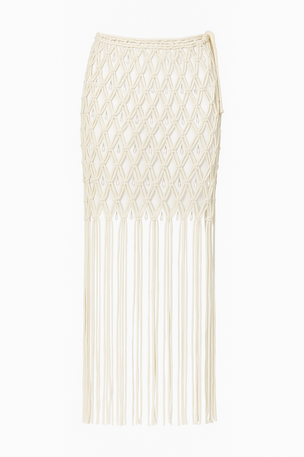 Saia Longa Macramê Bordado Cristal