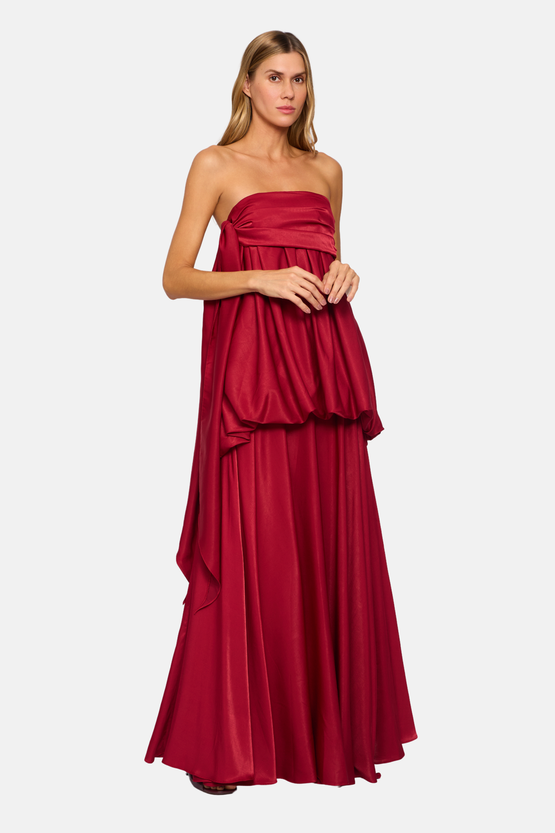 PRÉ-VENDA Vestido Longo Dália Tomara Que Caia Marsala