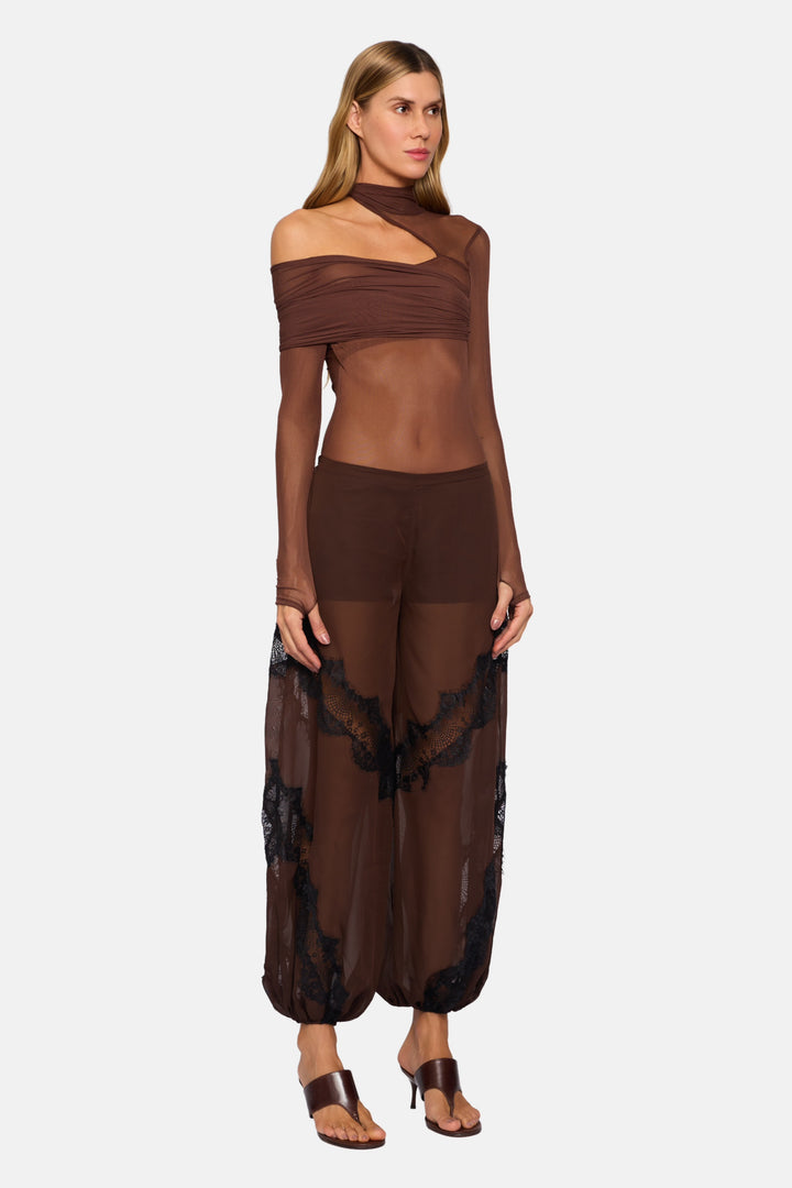 PRÉ-VENDA Calça Aladim Berlim Com Renda Transparente