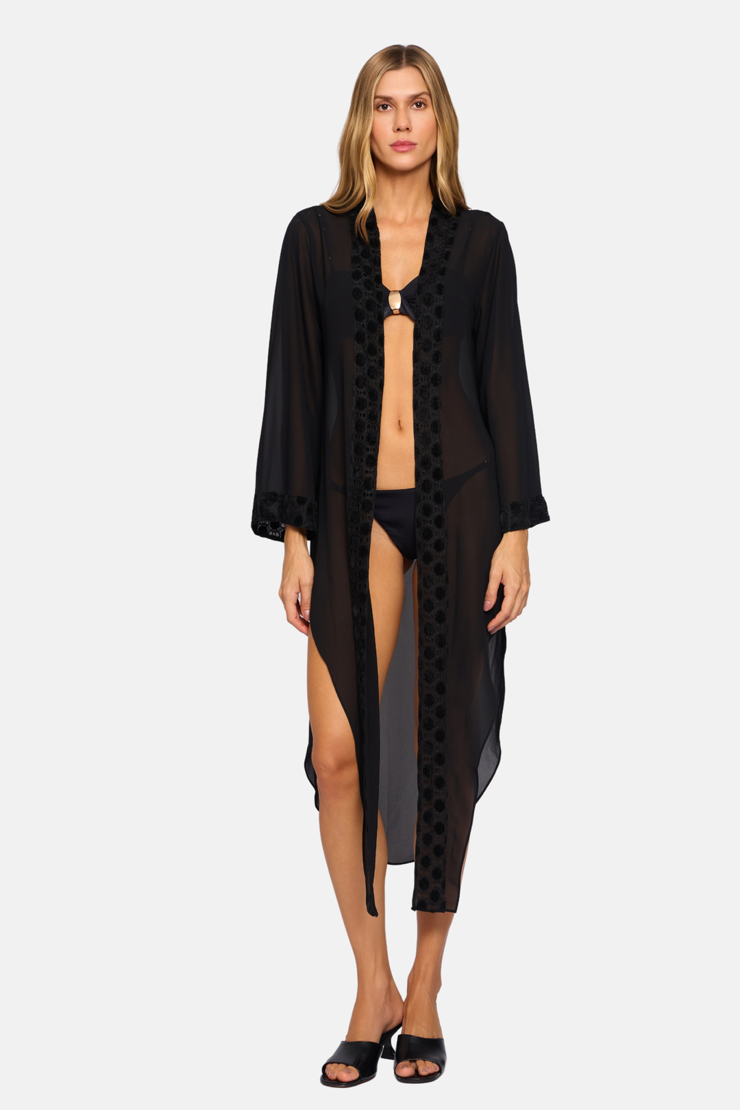 Saída Kimono Milano Longo Transparente