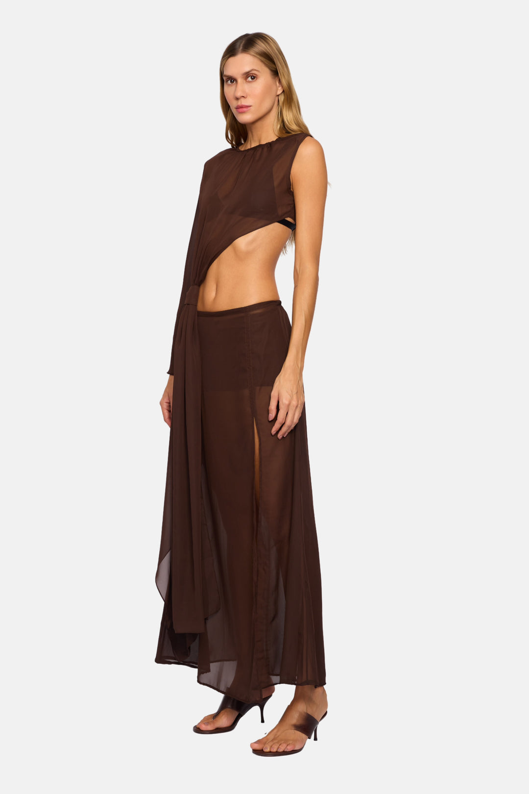 Saia Longa Transparente com Short New York