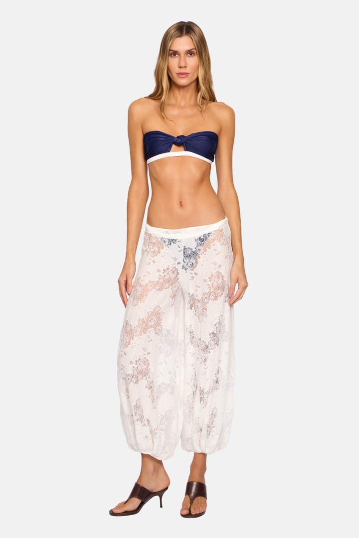 Calça Longa Aladim Renda Off