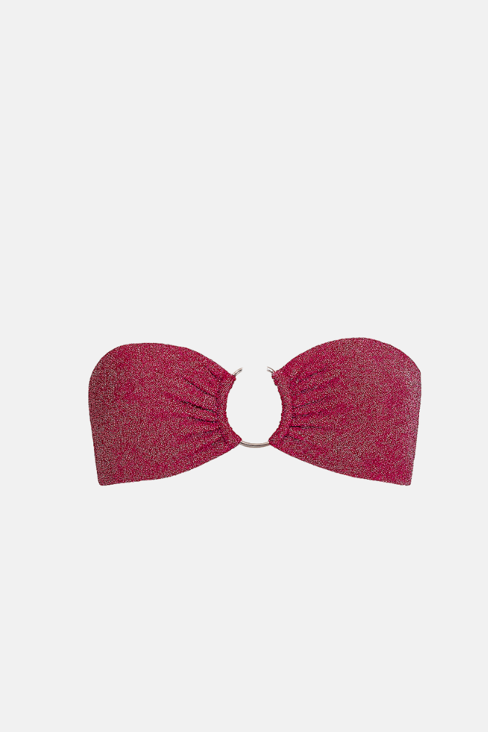 Conjunto Biquíni Tomara que Caia Lurex Metal Rosa