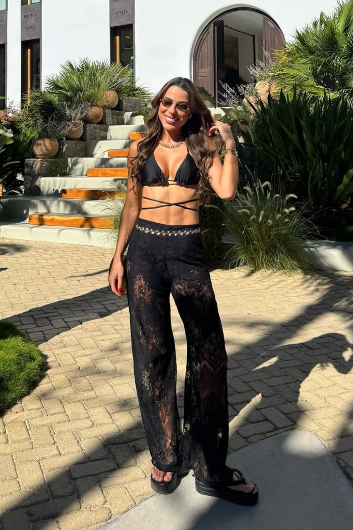 Calça Longa Renda Pantalona