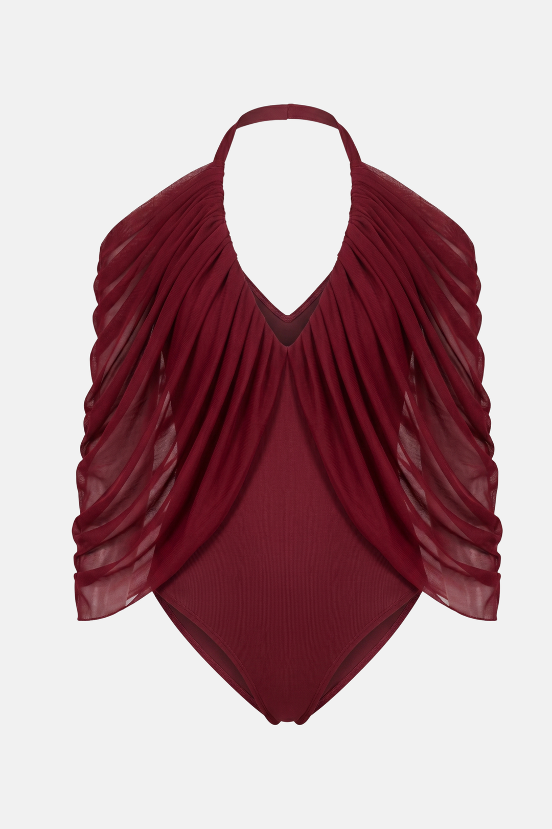 Body Isa Decote V Tule