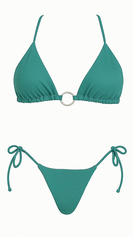 Conjunto Biquíni Argola Basic Verde Esmeralda