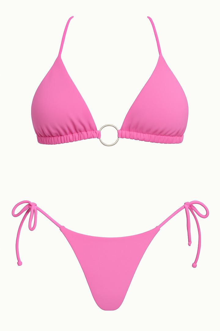Conjunto Biquíni Argola Basic Rosa Chiclete
