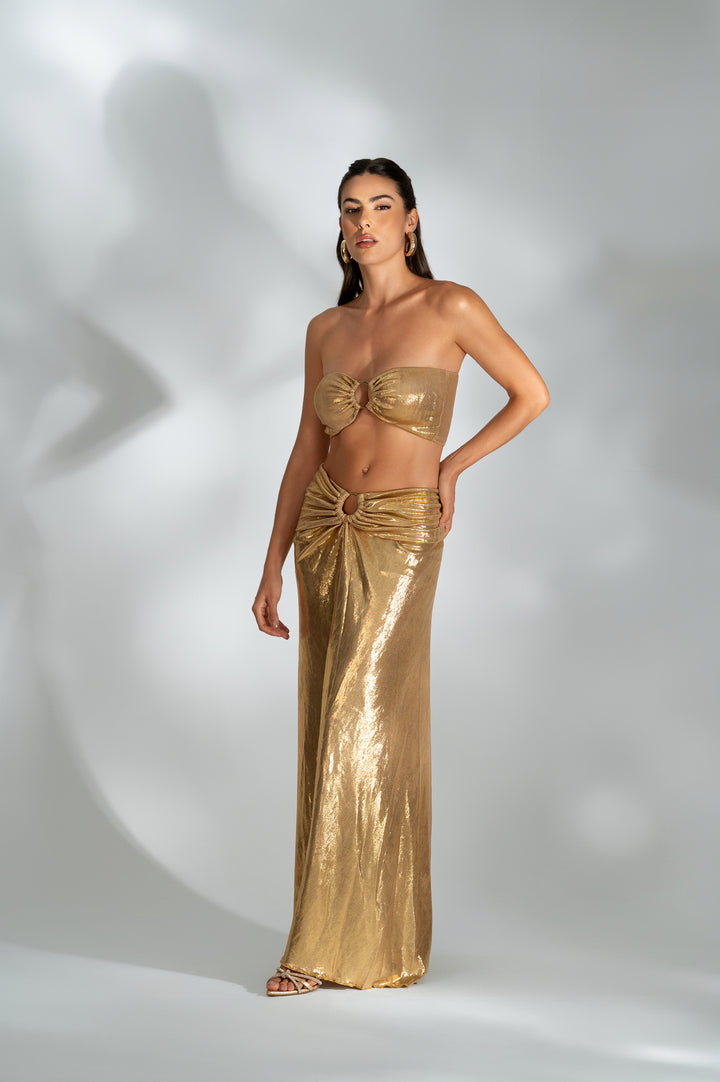 Saia Longa  Metalizado Argola Ocean