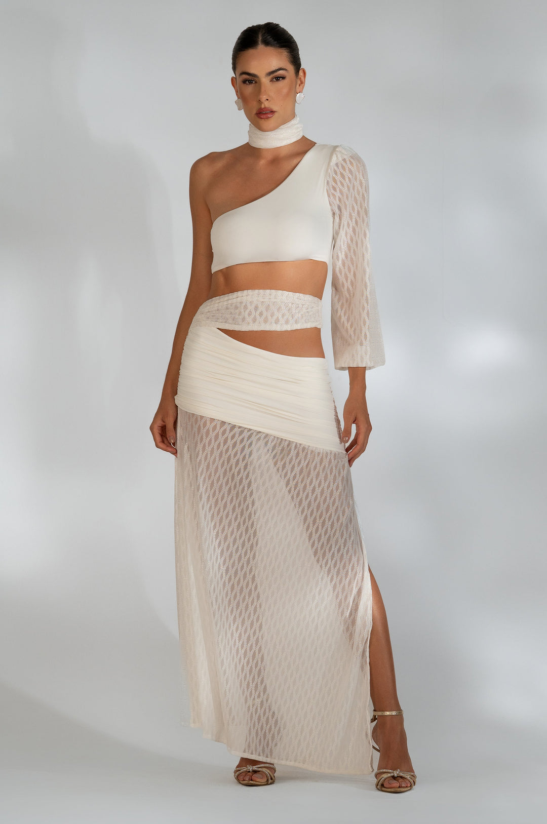 Saia Longa Cós Flexível Drapeado Serena