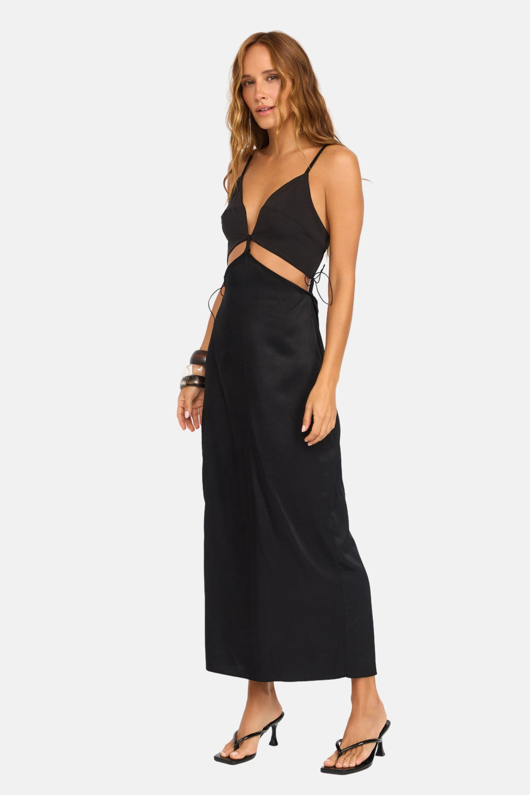 Vestido Midi Cetim Removível