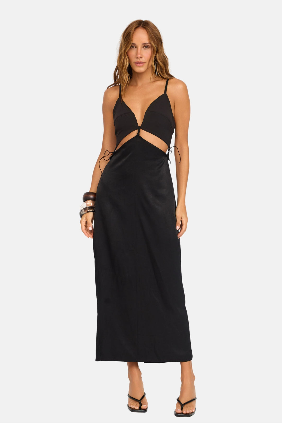 Vestido Midi Cetim Removível
