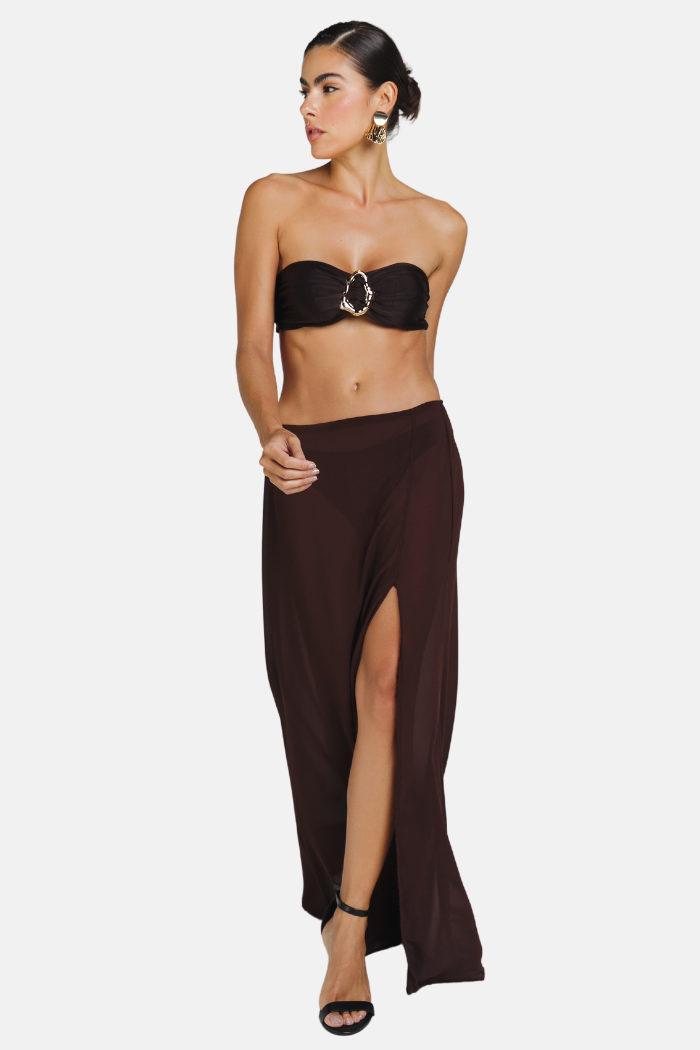 Saia Longa Transparente com Short New York