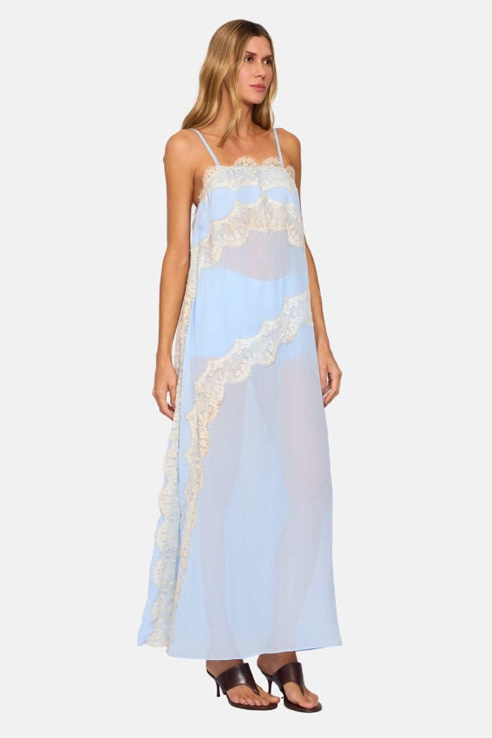 Vestido Longo Berlim Com Renda Transparente