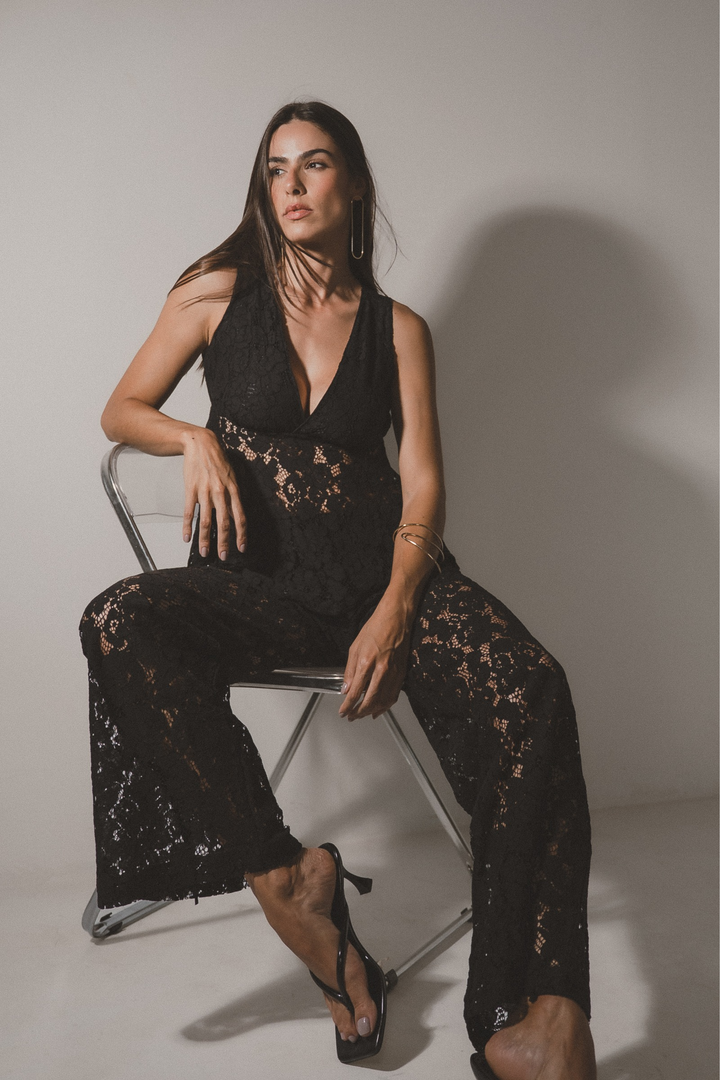 Blusa Peplum Renda Guipure