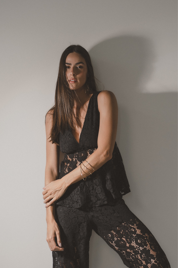 Blusa Peplum Renda Guipure
