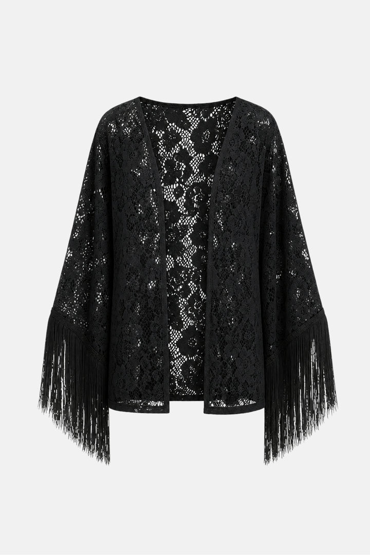 PRÉ-VENDA Blusa Kimono Renda Guipure Franja