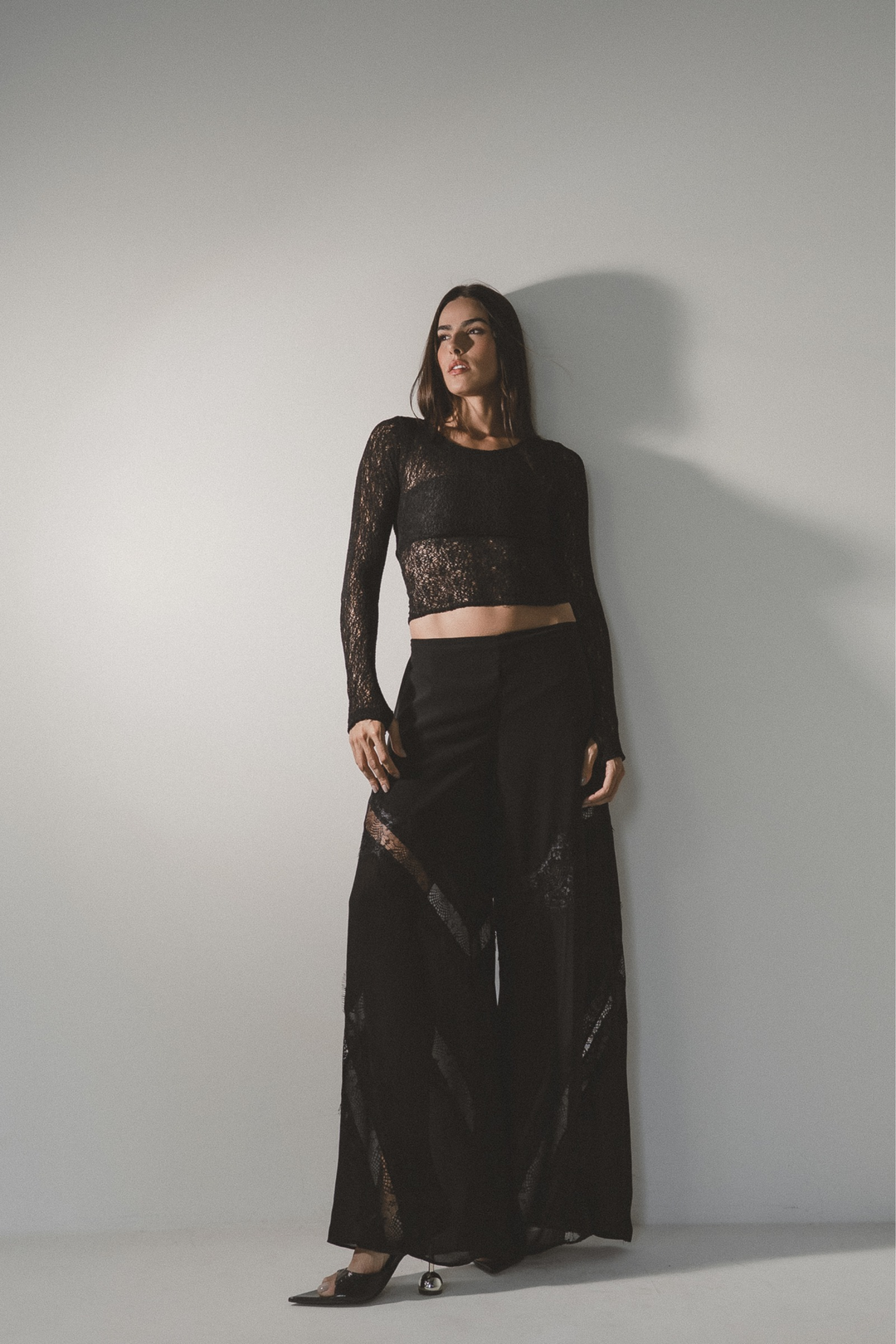 Blusa Manga Longa Renda Celine