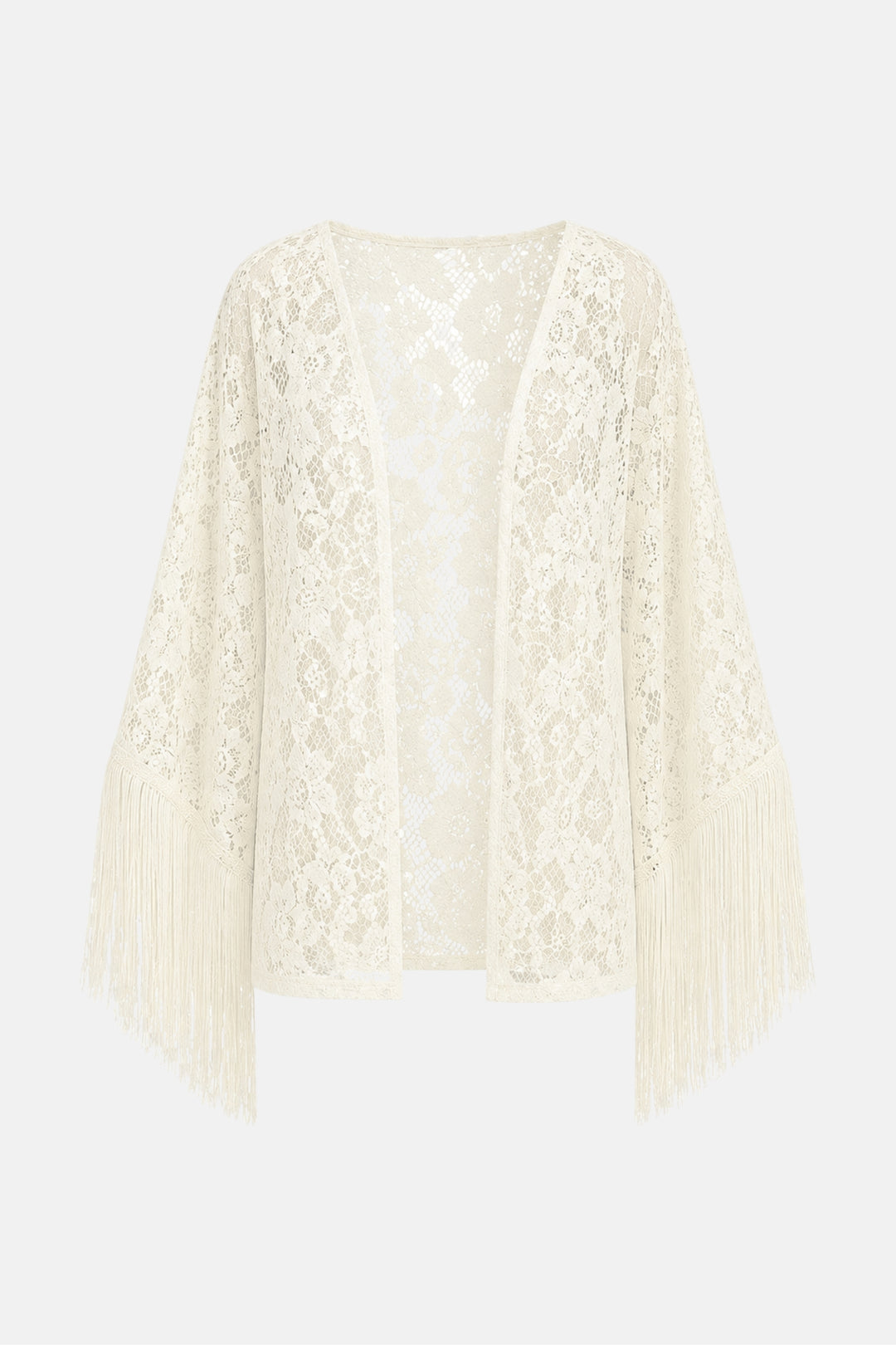 PRÉ-VENDA Blusa Kimono Renda Guipure Franja