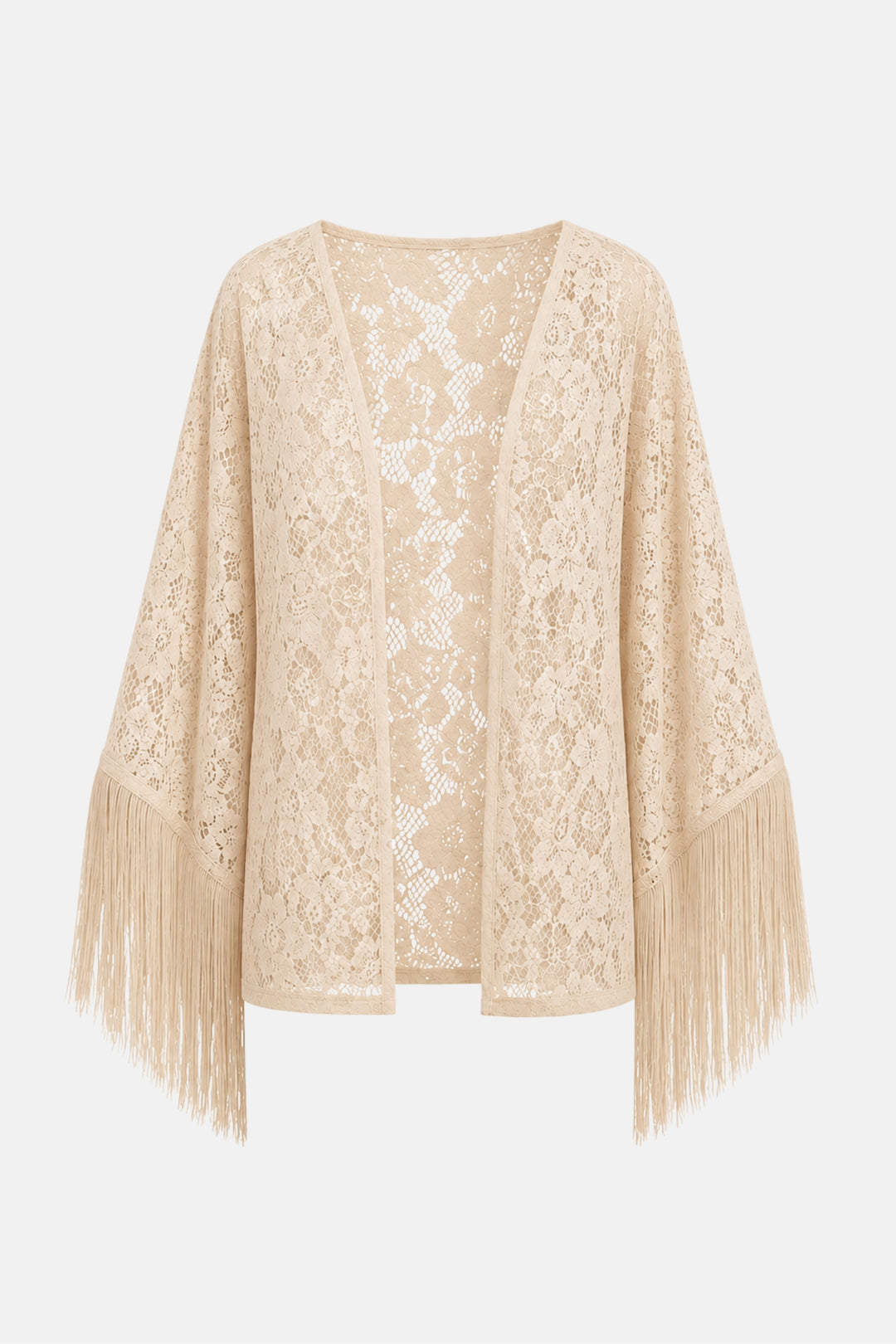 PRÉ-VENDA Blusa Kimono Renda Guipure Franja