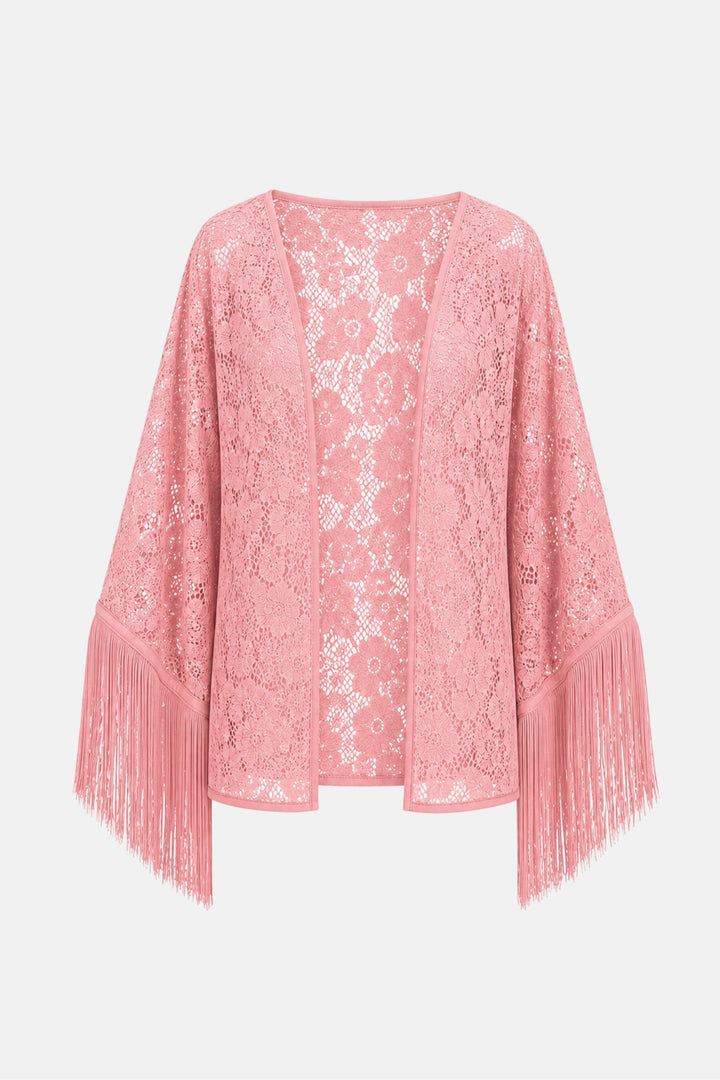 PRÉ-VENDA Blusa Kimono Renda Guipure Franja