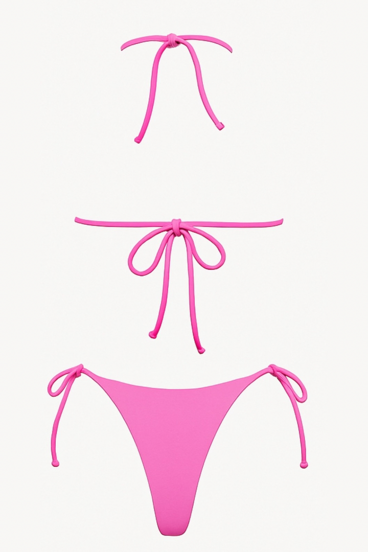 Conjunto Biquíni Argola Basic Rosa Chiclete