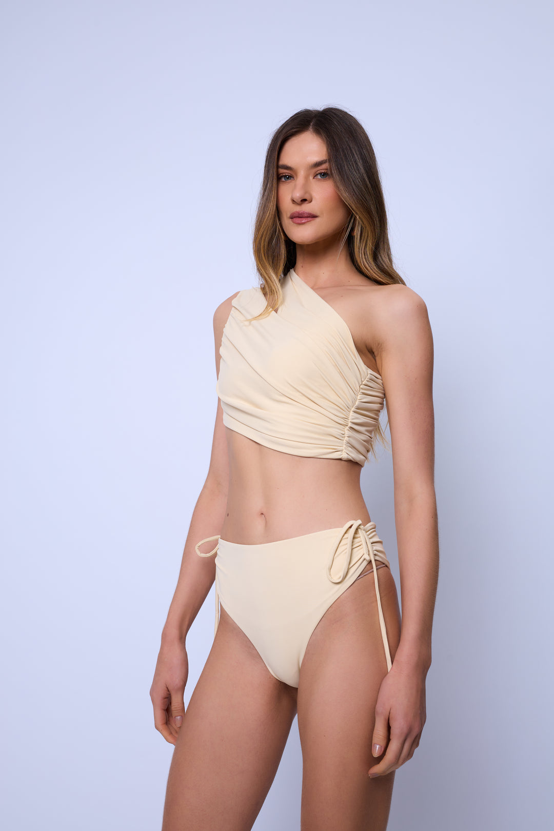 Top Biquíni Assimétrico Drapeado Positano